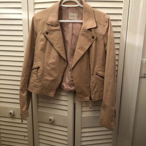 Loft moto style beige jacket, asymmetri zip, 2 poc